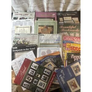 Lot Of 20 Cross Stitch Magazines Leaflets, Sampler,Fabric‎ Bucilla Paula Vaughan